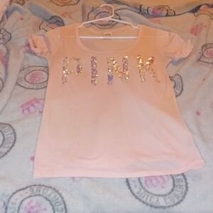 Victoria Secret PINK Light pink scoop neck T shirt